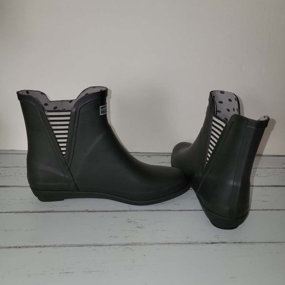 London Fog Piccadilly Women's Black Pull-On Ankle Rain Boots Size US 9M *EUC* - Picture 4 of 13